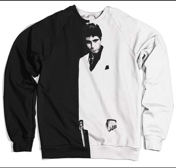 

Оптово-Новые моды женщин / Mens Scarface Смешные 3D печати Casual Толстовка Tops Плюс Размер SZS