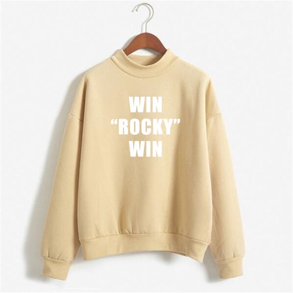 

sudaderas mujer 2018 win rocky win balboa casual print sweatshirt woman long sleeve fleece pullover hoodies moletom nsw-12015, Black