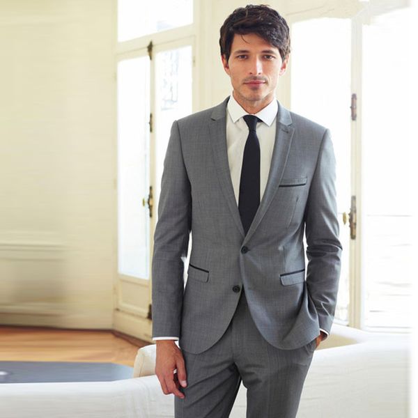 

серый свадебные мужские костюмы жених смокинги slim fit жених набор 2 шт (куртка+брюки) деловые костюмы пром одежда, Black;gray
