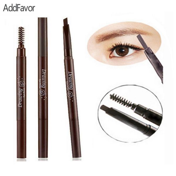 

addfavor rotation retractable refill eyebrow pencil with brush eyebrow pen brow enhancer make up tool sweatproof smooth pencils
