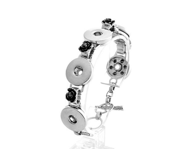 

6pcs/lot fashion snap button noosa button 5 button flower bracelet diy handmade jewelry fit 18mm charm nice bracelet diy jewelry, Golden;silver