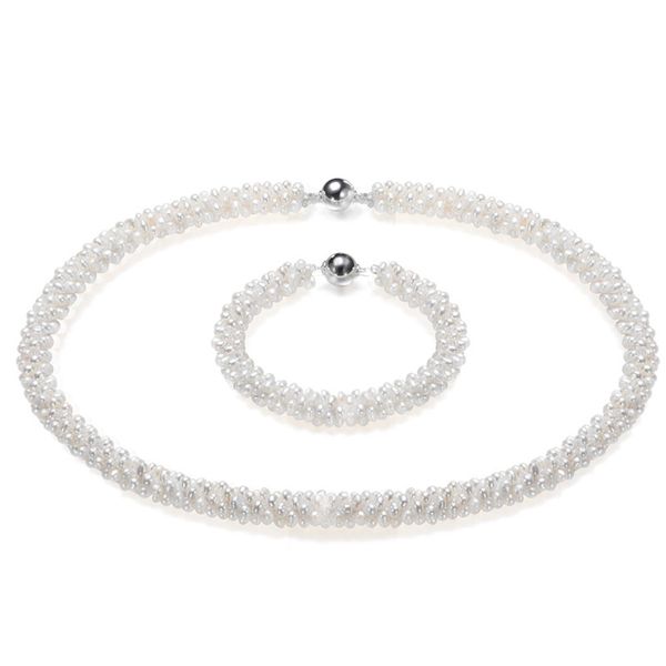 

snh 2017 selling 100% genuine natural freshwater pearl jewelry set, Black