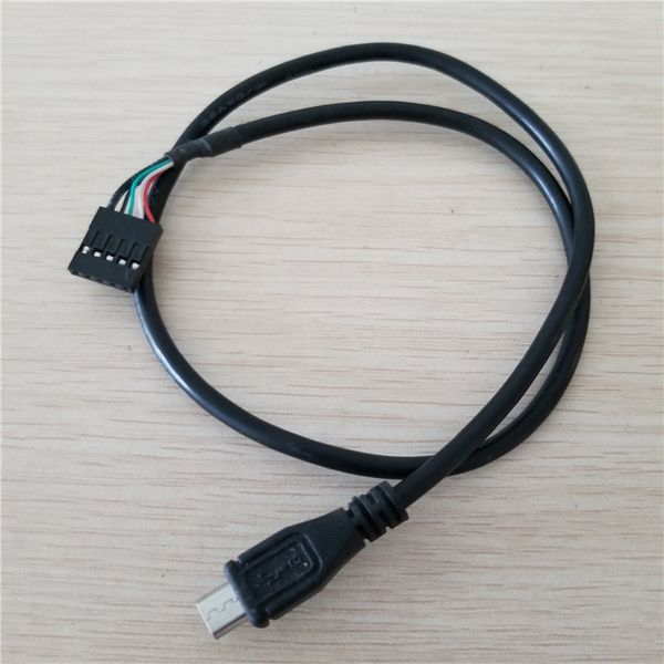 

10pcs/lot micro usb to motherboard 5pin 2.54 dupont adapter baffle data exrension power cable 50cm