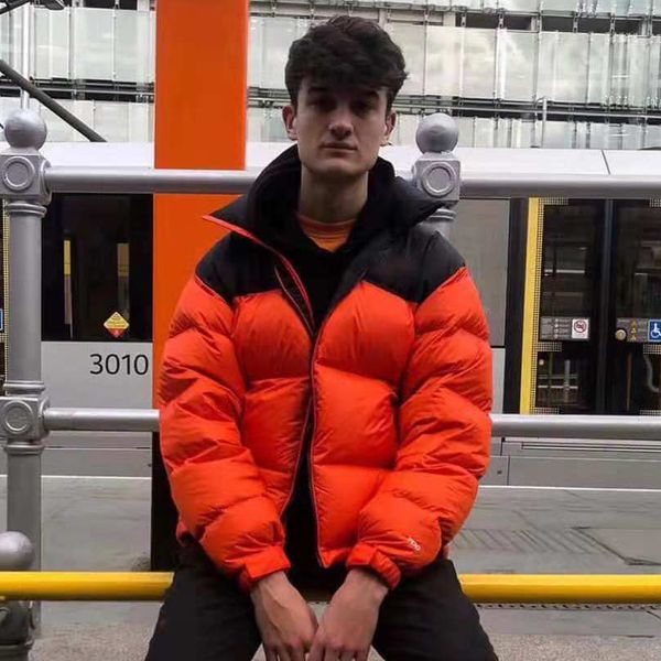 

19FW THENF хлопка ватник Logo вышивка пальто пару пальто зима горы Верхняя одежда Теплый Мода Розовый Оранжевый Черный HFHLYRF008