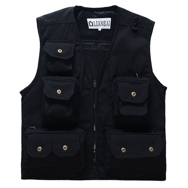 

Zipper Men's Vest Sleeveless Jacket Style Casual Vest Fashion Waistcoat Military Tactical Jacket Sweatshirt Multi-pocket Fisherman Vest