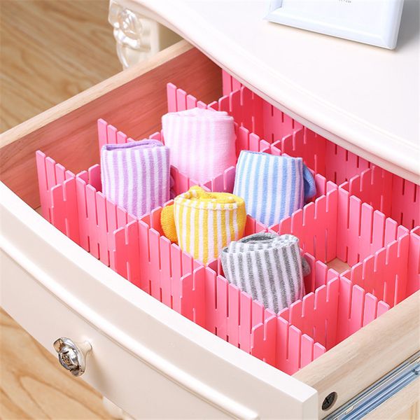 

new eco-friendly adjustable plastic stretch clapboard drawer divider partition storage organizer diy home useful box