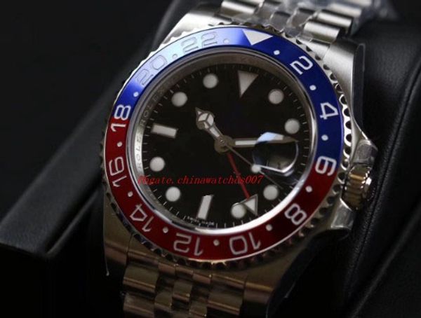 Caixa livre 126710 Basel World Novo 126710blro vermelho e azul Bicolor GMT Cerachrom Cerachrom 24hours escala palavra homens homens relógio de movimento automático