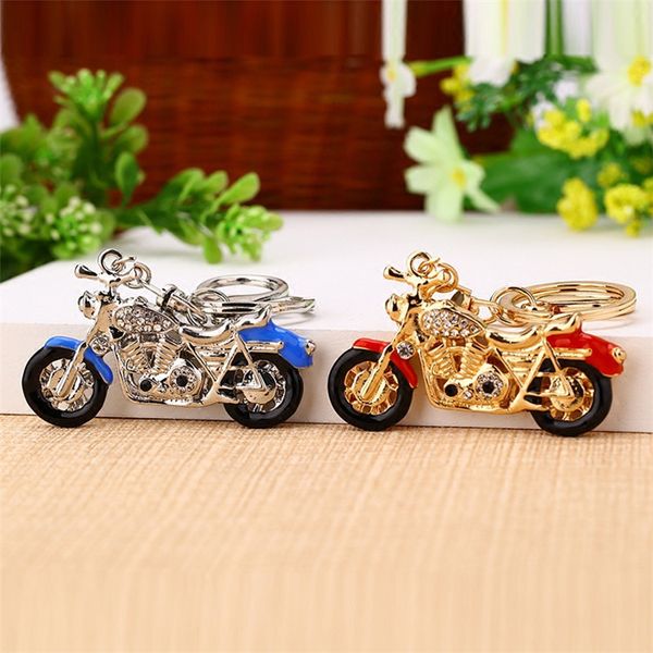

fashion new rhinestone 3d motorcycle keychains male various car model key ring car hobbies jewelry crystal keychain, Silver