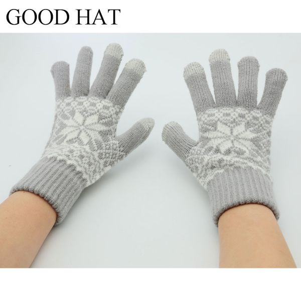 

1 pair gloves children magic smile glove girls boys kid stretchy knitted winter warm pick gloves black color knitted, Blue;gray