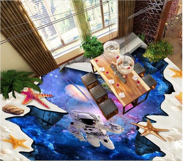 

3d стереоскопический обои мечта пляж космическая звезда 3d наклейки на пол современная гостиная обои