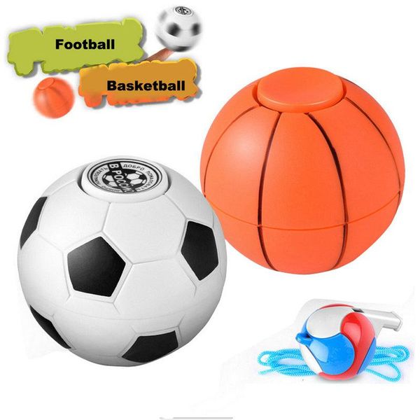 

dhl 100pcs mini finger football basketball hand spinner edc stress relief gyro toy stress relief toy gift whistle novelty items