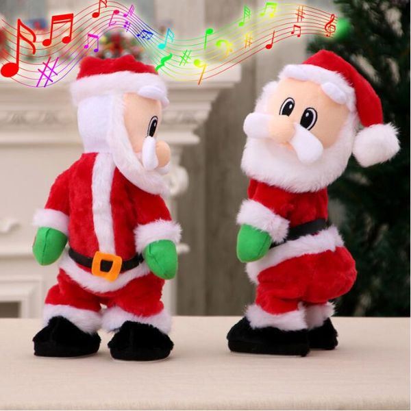 Electric Twerk Santa Claus Toy Xmas Music Singing Dancing Twisted Wiggle Hip Doll Christmas Home Decoration Kids Gifts