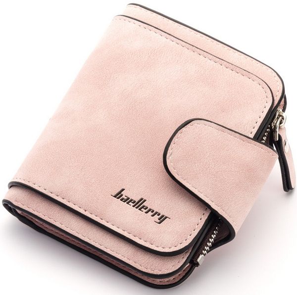 

baellerry style women's scrub pu leather antique short section three folds wallets purses clutches for woman n2346, Red;black