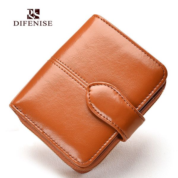 

difenise fashion hasp leather women zipper cowhide wallets coin purse change purse genuine leather female wallets, Red;black