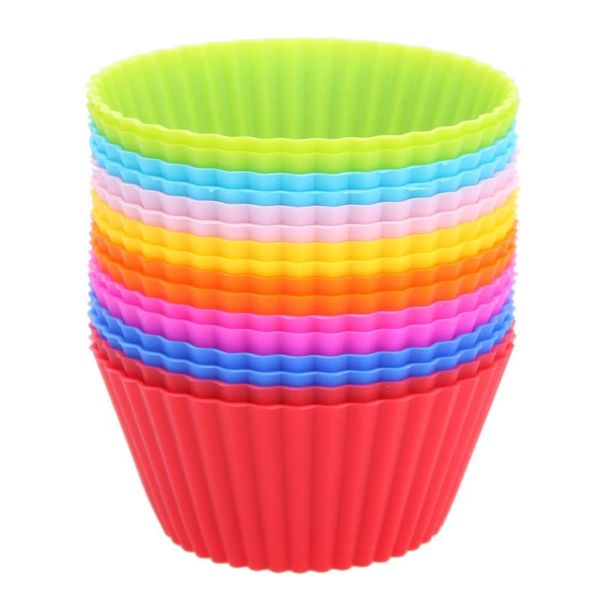 

16pcs round cupcake liners silicone muffin cases cake baking mold bakeware maker mold tray baking kitchen gadgets
