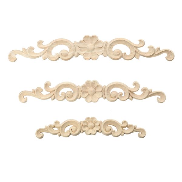 3 dimensioni vintage floreale in legno intagliato decalcomania angolo applique cornice porte da parete mobili sculture in legno figurine decorative in legno artigianato