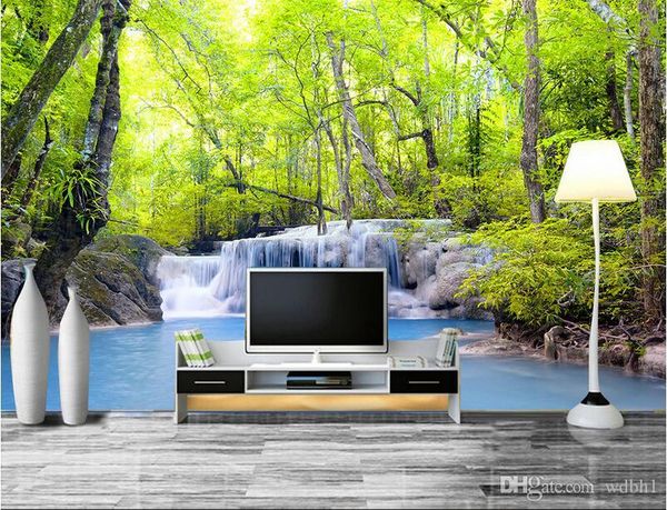 

3d wallpaper custom p non-woven mural trees waterfalls scenery landscape decor painting picture 3d wall muals wall paper for walls 3 d