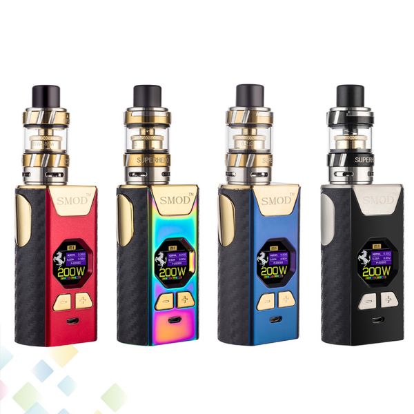 

Original Superhero 200W Vape Kit E Cigarette TC Mod 1.3 inch Screen With Lover Atomizer Fit Dual 18650 Battery DHL Free
