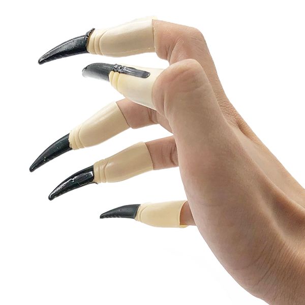 

new arrival halloween party toy accessories pointy witch vampire long black horror fingernails fake nails claws