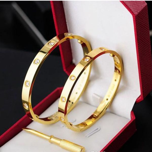 

Titanium teel bracelet ilver ro e gold bracelet bangle women men crew crewdriver bracelet couple bangle jewelry with original bag