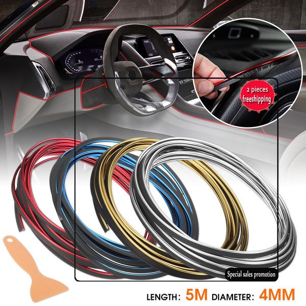 

20pcs/lot 16f 5m flexible edge gap diy car interior exterior moulding trim strip line decor ing