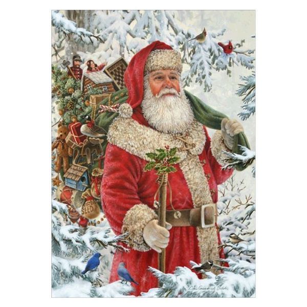 2019 Santa Claus Xmas Diy 5d Round Rhinestone Embroidery Diamond Painting Cross Stitch Kits Mosaic Drawing Home Decor Full Drill Christmas Gifts From