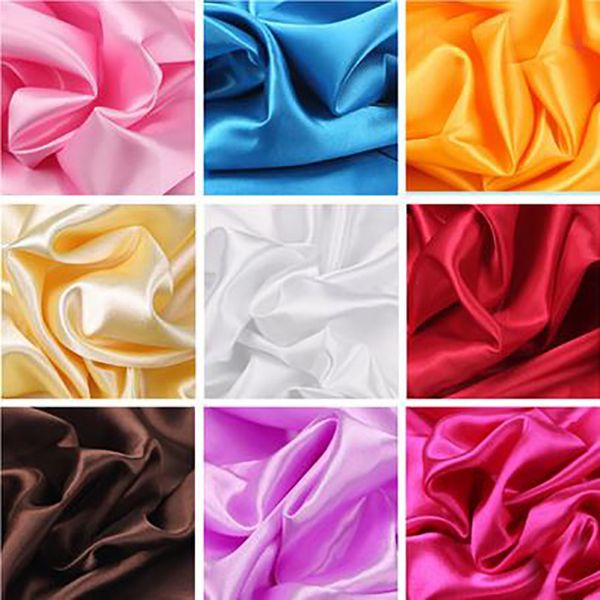 

polyester satins dyed comfortable fabric for wedding dress diy patchwork felt table cloths tissue, Black;white