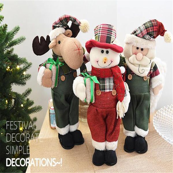 Buon Natale Alto 36 cm Natale Alce Babbo Natale Pupazzo di neve Bambole Fornitori per feste Decorazioni per la casa Decorazione per feste di compleanno