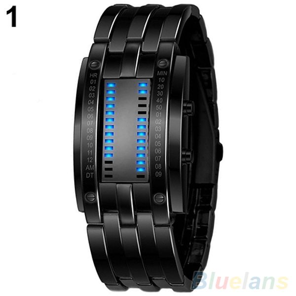 

men women new luxury stainless steel watch alloy date digital led bracelet sport wrist watch orologio uomo, Slivery;brown