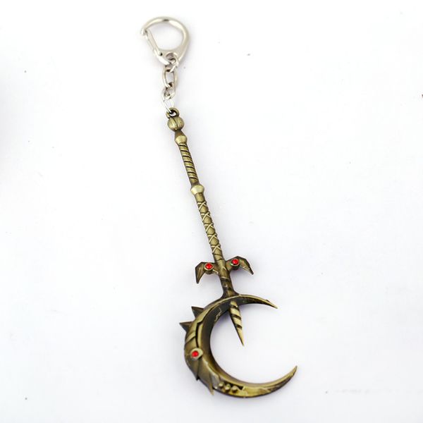 

game lol keychain exquisite skeleton league crystal gems solarka staff pendant warship keychain, Silver