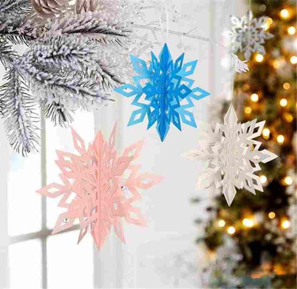 

6pcs snowflakes christmas 3d fake snow ornaments christmas tree pendant party christmas decoration for home ing