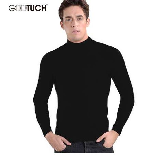 

mens cotton winter thermal underwear long johns turtleneck high collar plus size long johns long sleeve undershirt 2455, Black;white