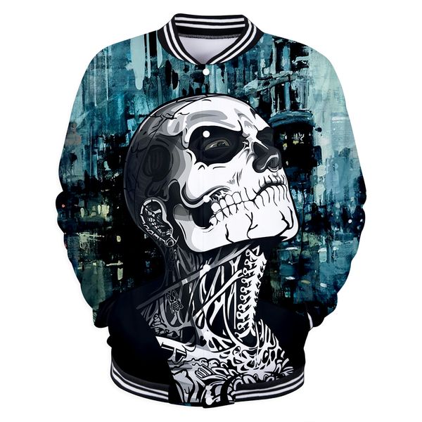 

fiery model rick genest sweatshirt trend tattoo boy pattern baseball uniform 3d print leisure long sleeve hooded clothes jacket, Black;brown