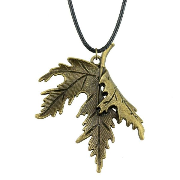 

wysiwyg 5 pieces leather chain necklaces pendants choker collar pendant necklace women leaves 55x45mm n6-a12208, Golden;silver
