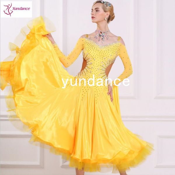 

ballroom dance dress chrisanne fabric ballroom dress yellow b-1695, Black;red