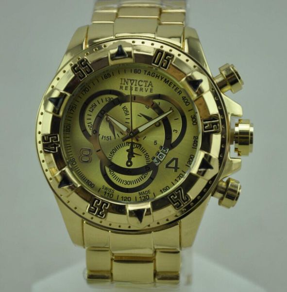 

New Men's Watch Calendar Watch Quartz Deluxe Watch invict Brand Men Watches Large Dial Wristwatches High Quality