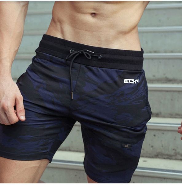 

men gym fitness cotton shorts running sports bodybuilding sweatpants male jogging workout training short pants, Black;blue