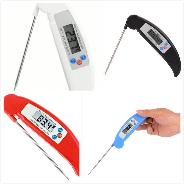 

barbecue thermometer 4 colors bbq folding probe grill kitchen food electronic probe thermometer red black blue white 1.5v