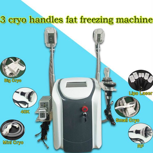 

3 cryo handles fat ing machine cryolipolysis waist slimming cryotherapy 40k cavitation rf machine fat reduction rf lipo laser