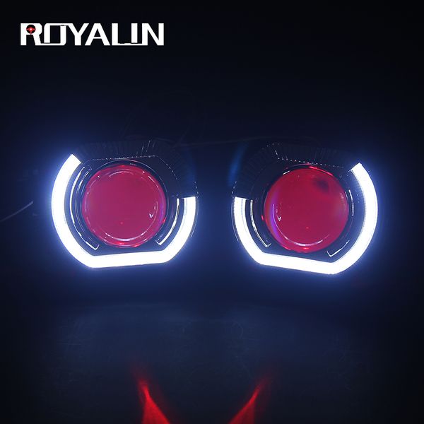 2.0/" Car Motorcycle Headlights HID BI-XENON Projector Angel Eye Devil Eye
