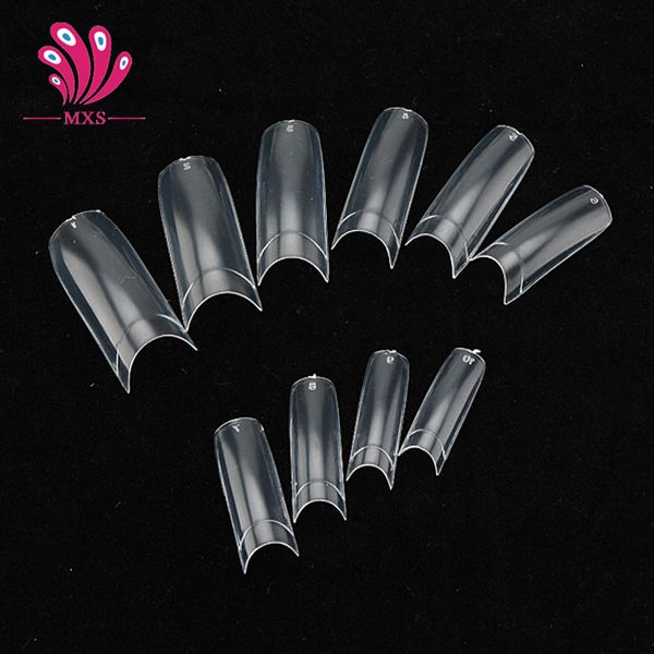 

french 500pcs/set clear half transparent acrylic uv gel manicures fake false nails nail art tips tools e-030, Red;gold