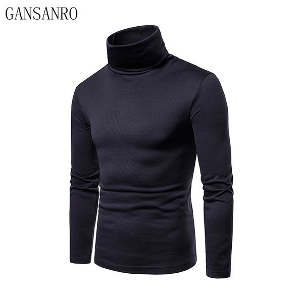 

2018 sprin autumn knitted sweater men turtleneck black knitwear casual winter male high collar sweter pullover sweaters slim, White;black