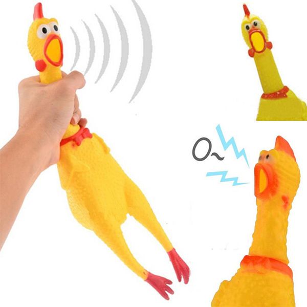 

Скрипучая игрушка для жевания щенков Screaming Screaming Резиновая курица Игрушка Новый 17 см Мультфильм Чистка зубов Аксессуар
