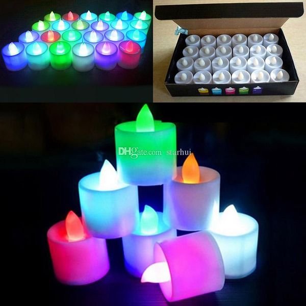 

new 24pcs/set led electronic candle lights festival celebration electric fake candle flickering bulb battery operated flameless bulb wx9-55