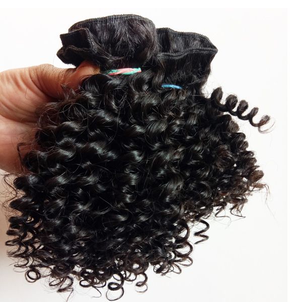 Brazilian Peruvian Virgin Human Hair Weft European Kinky Curly