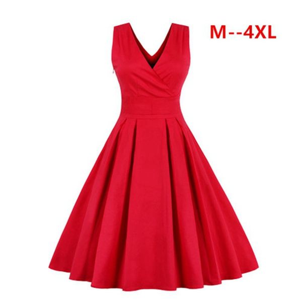 

2018 fashion women summer dress v-neck sleeveless solid color vintage midi dresses b201, White;black