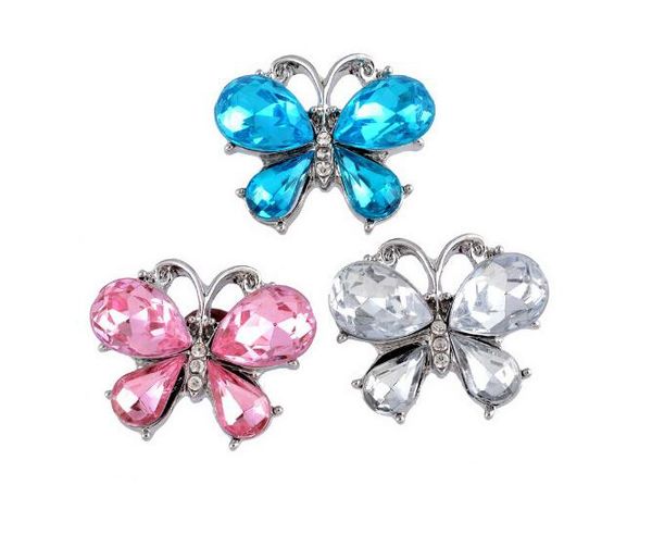 

10pcs exquisite snap diy butterfly shape snap buttons rhinestone diy findings fixed mixed 1.7x2cm for women men charms 2018, Bronze;silver