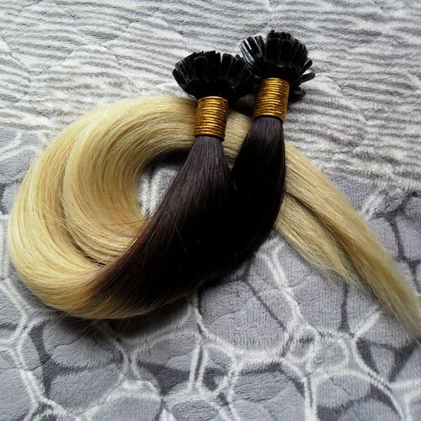 T1b 613 Blonde Rey Ombre Human Hair U Tip Capsule Human Hair