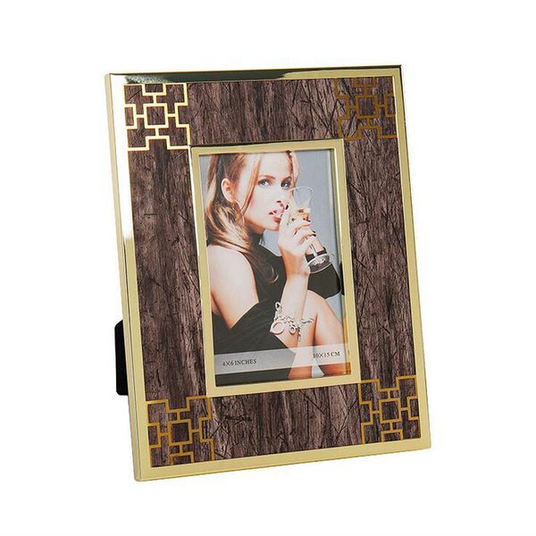 

yakri european style p frame ,velvet back, glass front, tanding picture frame made of metal and leather mpf096