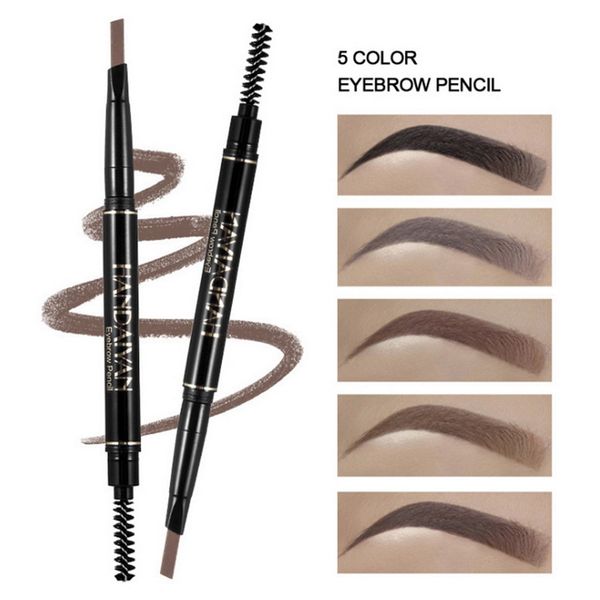 

handaiyan eyebrow pencil waterproof microblading pen crayon silky black gray brown automatic eye makeup pencil & brow brush